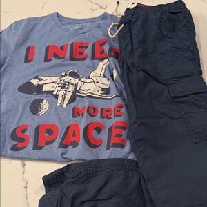 Mini Boden lined joggers and Peek Space tee size 11 12